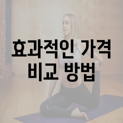 효과적인 가격 비교 방법