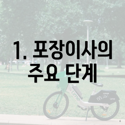 1. 포장이사의 주요 단계