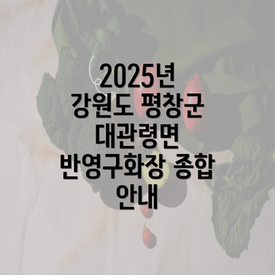 2025년 강원도 평창군 대관령면 반영구화장 종합 안내