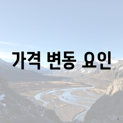 가격 변동 요인