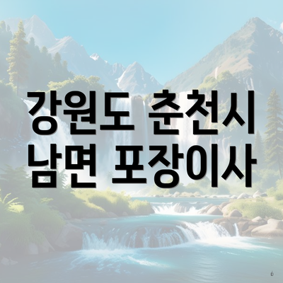 강원도 춘천시 남면 포장이사