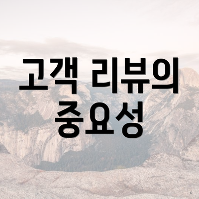 고객 리뷰의 중요성