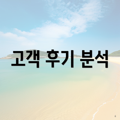 고객 후기 분석