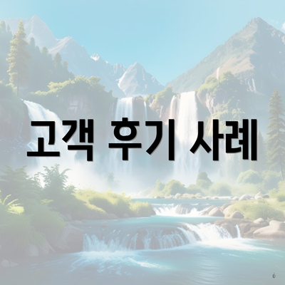 고객 후기 사례