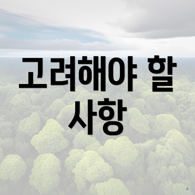 고려해야 할 사항