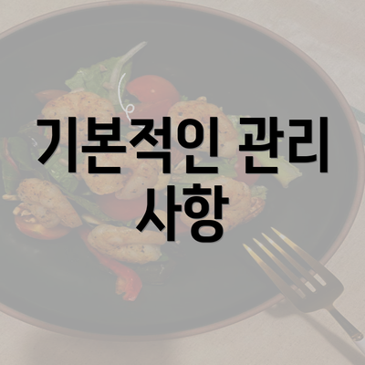 기본적인 관리 사항