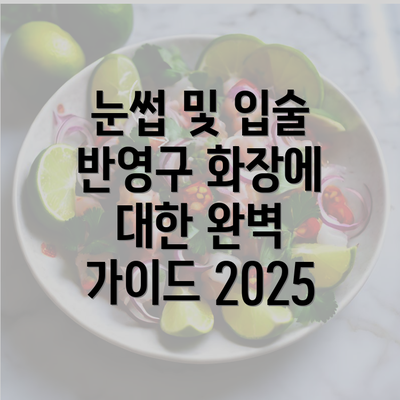 눈썹 및 입술 반영구 화장에 대한 완벽 가이드 2025