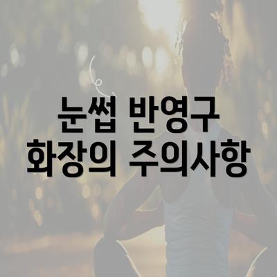 눈썹 반영구 화장의 주의사항