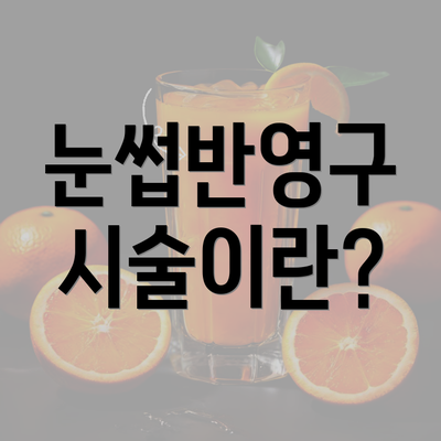 눈썹반영구 시술이란?