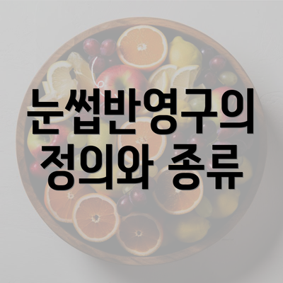 눈썹반영구의 정의와 종류