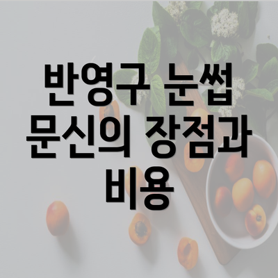 반영구 눈썹 문신의 장점과 비용