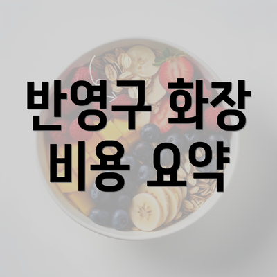 반영구 화장 비용 요약