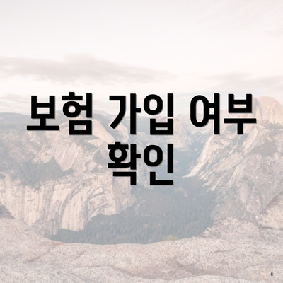 보험 가입 여부 확인