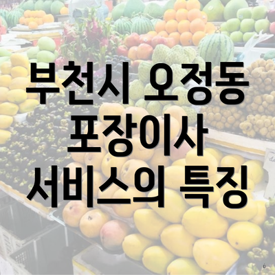 부천시 오정동 포장이사 서비스의 특징