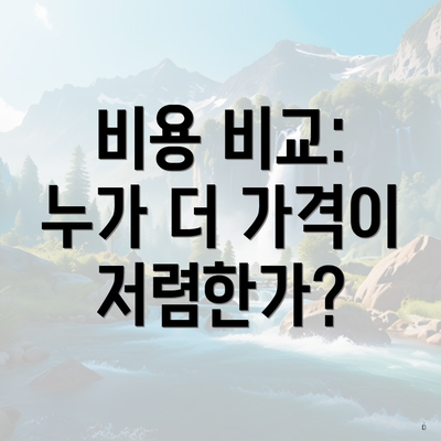 비용 비교: 누가 더 가격이 저렴한가?