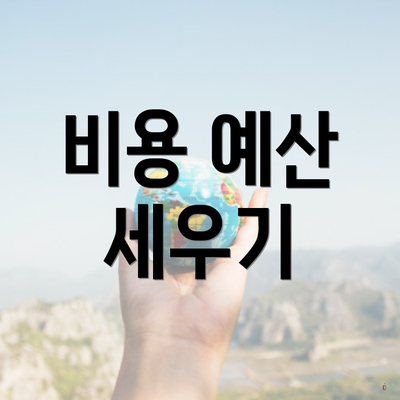 비용 예산 세우기