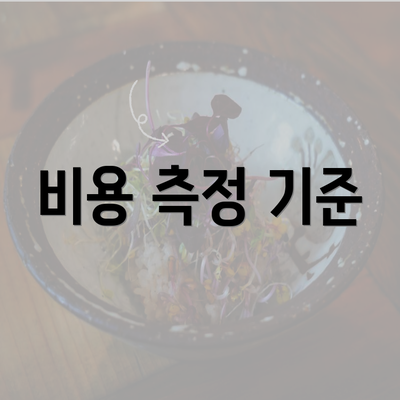 비용 측정 기준