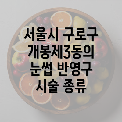 서울시 구로구 개봉제3동의 눈썹 반영구 시술 종류