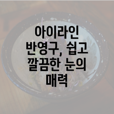 아이라인 반영구, 쉽고 깔끔한 눈의 매력