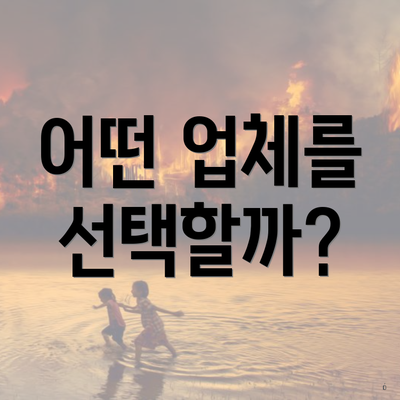 어떤 업체를 선택할까?