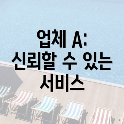 업체 A: 신뢰할 수 있는 서비스