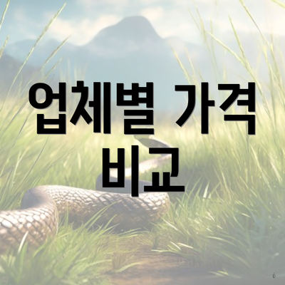 업체별 가격 비교