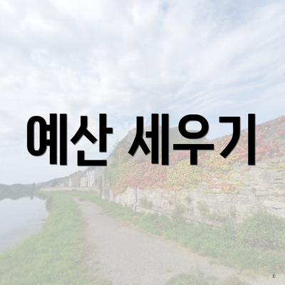 예산 세우기