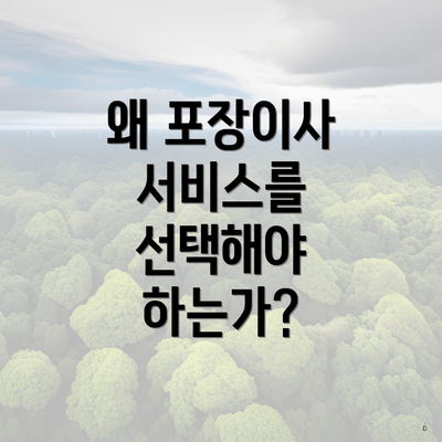 왜 포장이사 서비스를 선택해야 하는가?