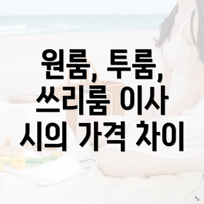 원룸, 투룸, 쓰리룸 이사 시의 가격 차이