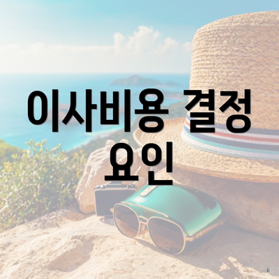 이사비용 결정 요인