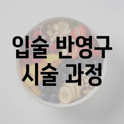 입술 반영구 시술 과정