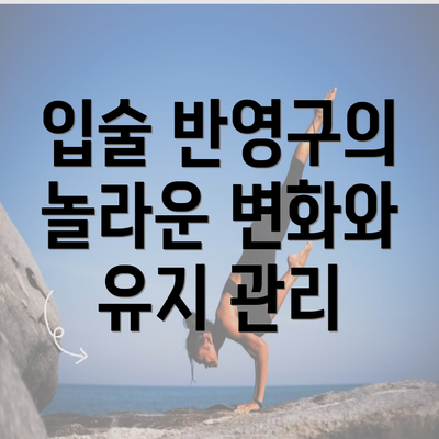 입술 반영구의 놀라운 변화와 유지 관리