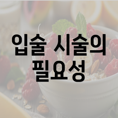 입술 시술의 필요성