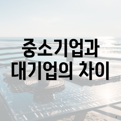 중소기업과 대기업의 차이