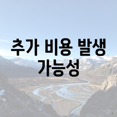 추가 비용 발생 가능성