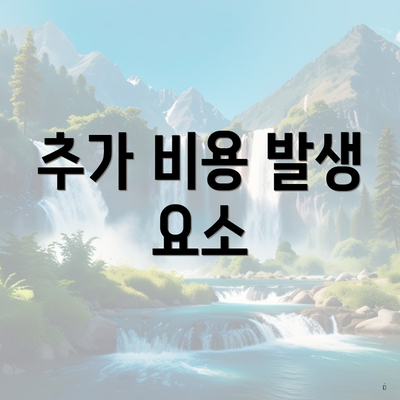 추가 비용 발생 요소