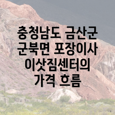 충청남도 금산군 군북면 포장이사 이삿짐센터의 가격 흐름