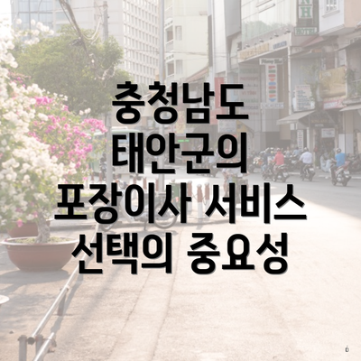 충청남도 태안군의 포장이사 서비스 선택의 중요성