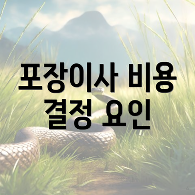 포장이사 비용 결정 요인