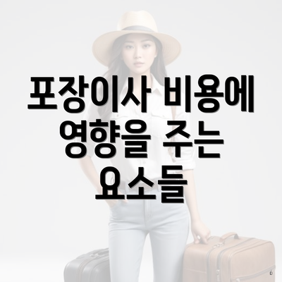 포장이사 비용에 영향을 주는 요소들