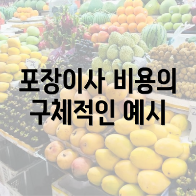 포장이사 비용의 구체적인 예시