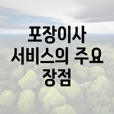 포장이사 서비스의 주요 장점