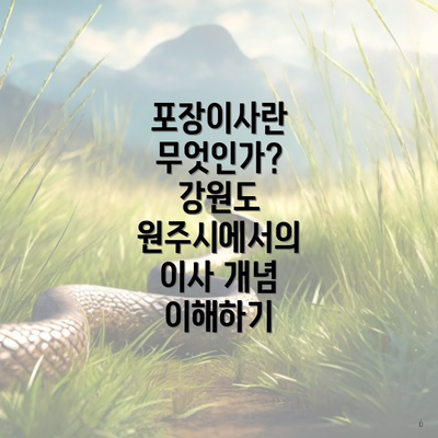 포장이사란 무엇인가? 강원도 원주시에서의 이사 개념 이해하기