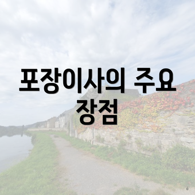 포장이사의 주요 장점