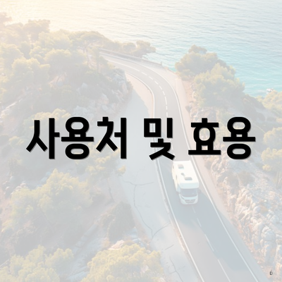 사용처 및 효용