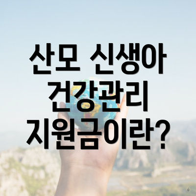 산모 신생아 건강관리 지원금이란?