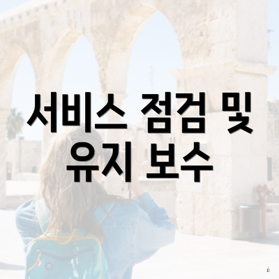 서비스 점검 및 유지 보수