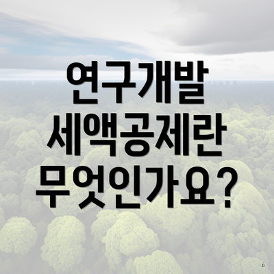 연구개발 세액공제란 무엇인가요?