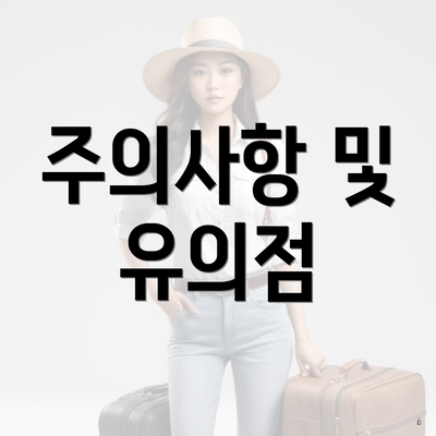 주의사항 및 유의점