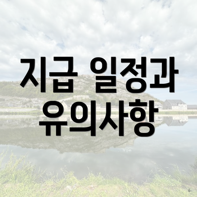 지급 일정과 유의사항